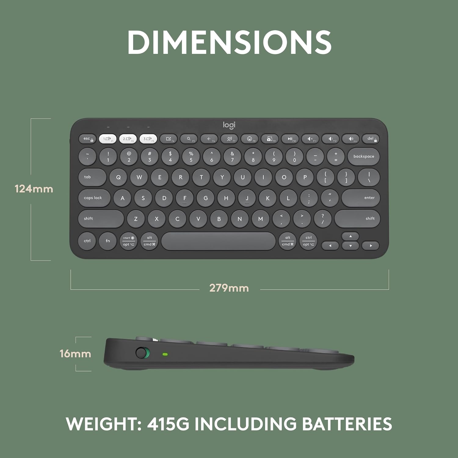 Logitech Pebble Keys 2 K380s, Multi-Device Bluetooth Wireless Keyboard Logitech Pebble Keys 2 K380s, Multi-Device Bluetooth Wireless Keyboard